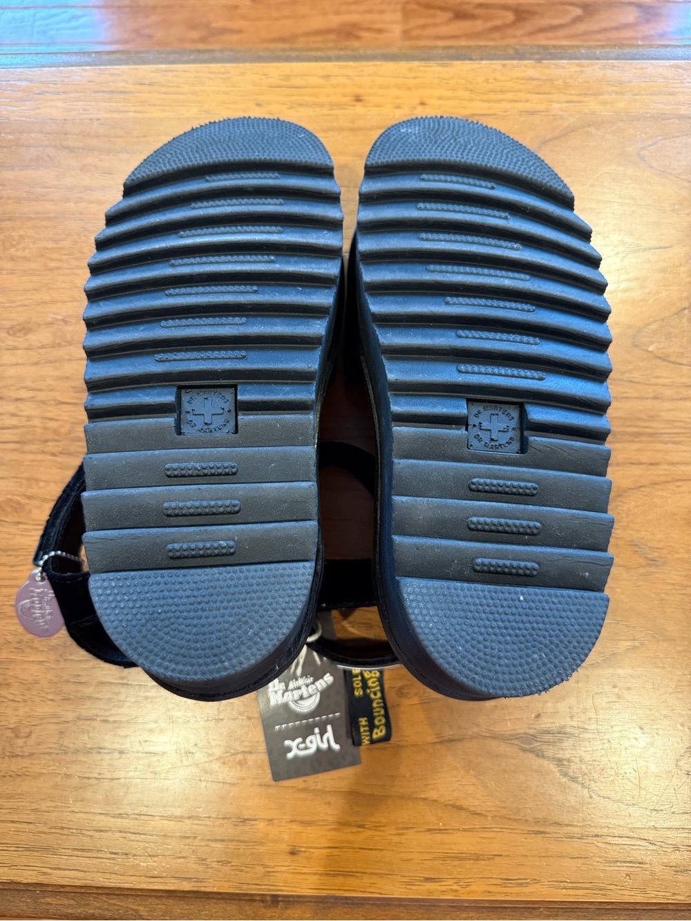 RARE X-Girl Dr. Martens Collab Black Velvet and Purple Platform Sandals - Picture 7 of 8